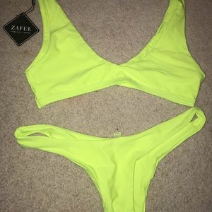 NWT neon yellow bikini